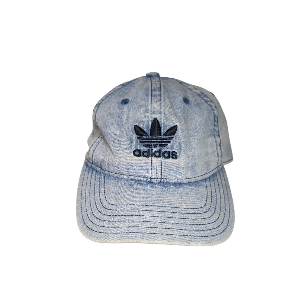 Adidas Acid Wash Denim Baseball Logo Hat Adult OSFM